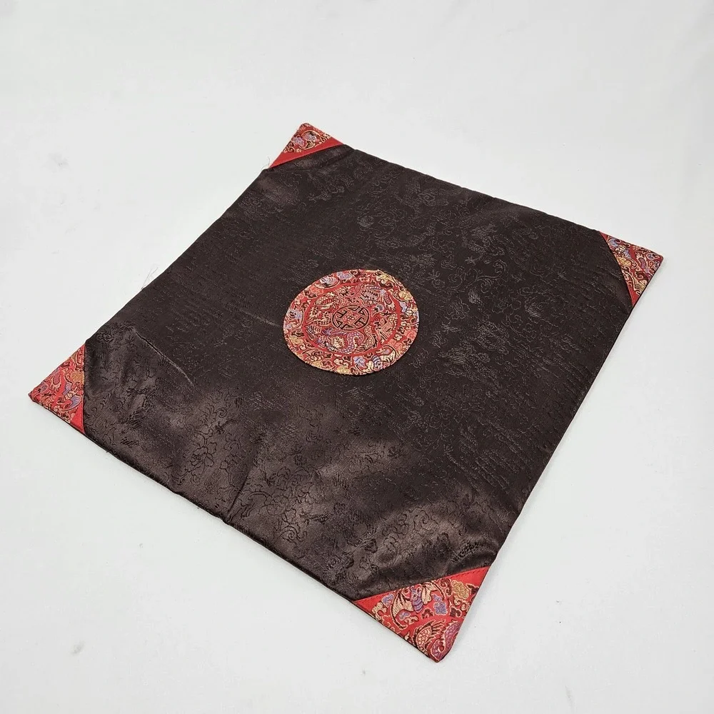 Vintage Chinese Silk Pillow Cover Tapestry 16